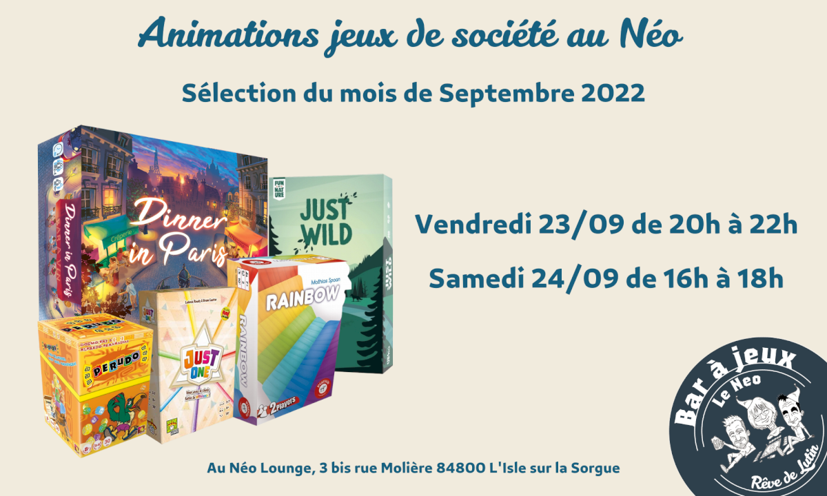 Animations Jeux de Société au Néo Animations Jeux de Société au Néo