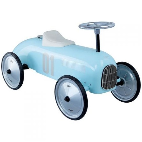 Voiture porteur vintage bleu tendre