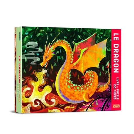 Le dragon livre et puzzle de 100 pièces