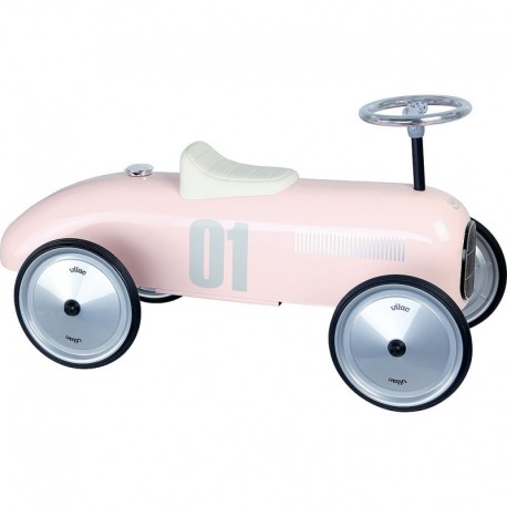 Voiture porteur vintage rose tendre