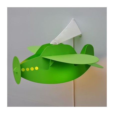 Applique murale avion suspendu vert