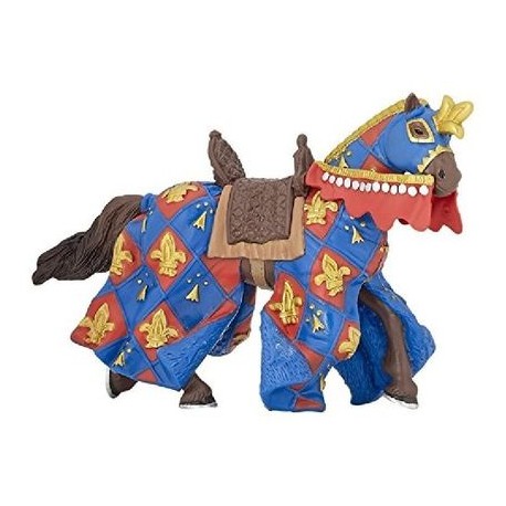 Figurine Cheval Du Chevalier Bleu Fleur De Lys