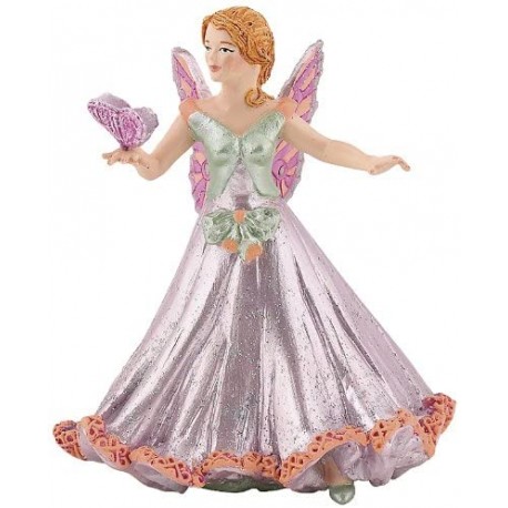 Figurine Elfe Papillon Rose