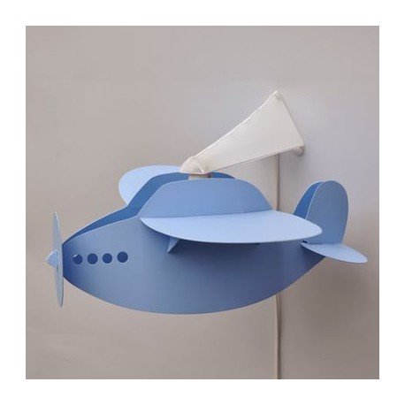 Applique murale avion suspendu bleu ciel