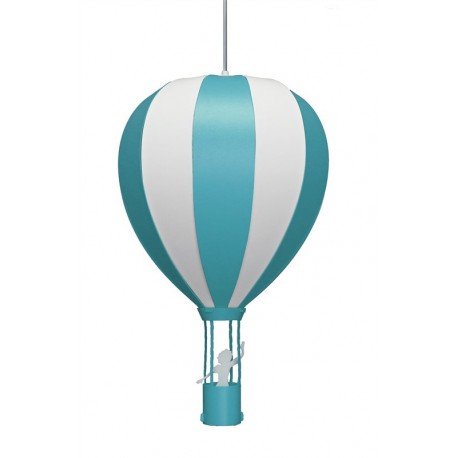 Lampe suspension montgolfiere turquoise