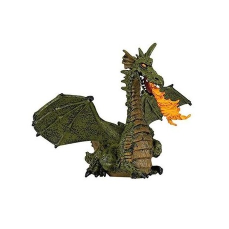 Figurine Dragon Ailes Vertes avec Flamme - Papo