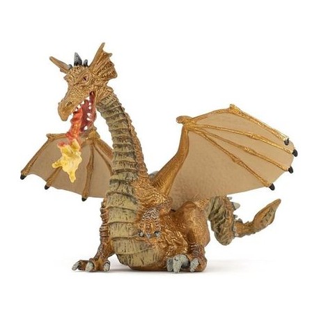 Figurine Dragon Or avec Flamme - Papo