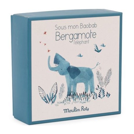 Doudou attache tétine Eléphant sous mon baobab