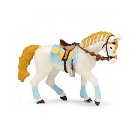 Figurine Cheval de la Cavalière Fashion Bleue