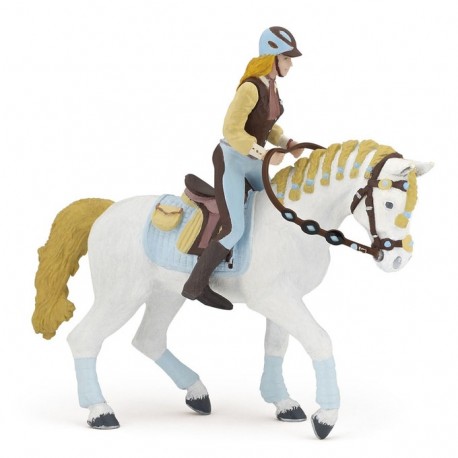 Figurine Cavalière Fashion Bleue