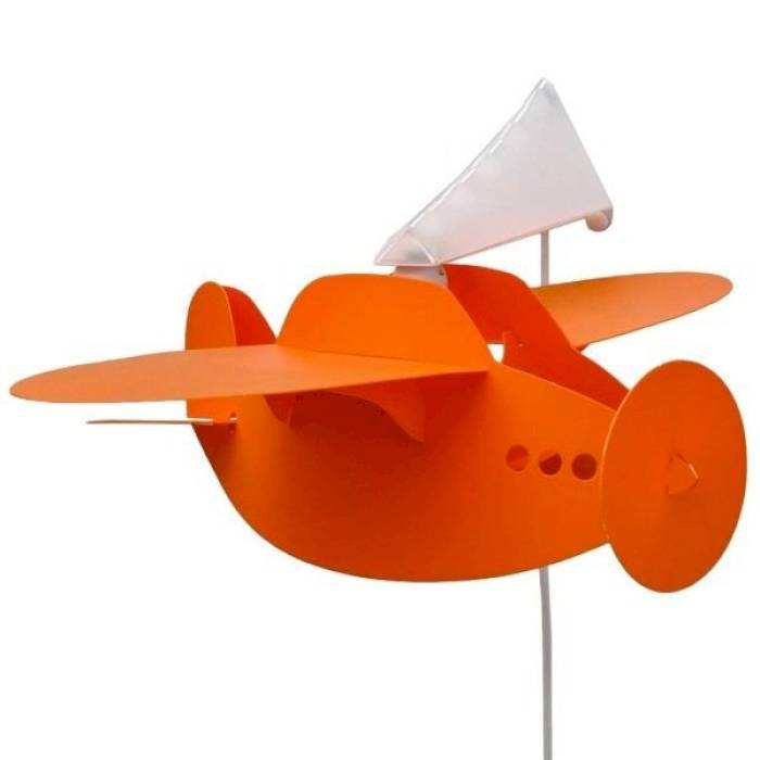 Applique murale avion suspendu orange