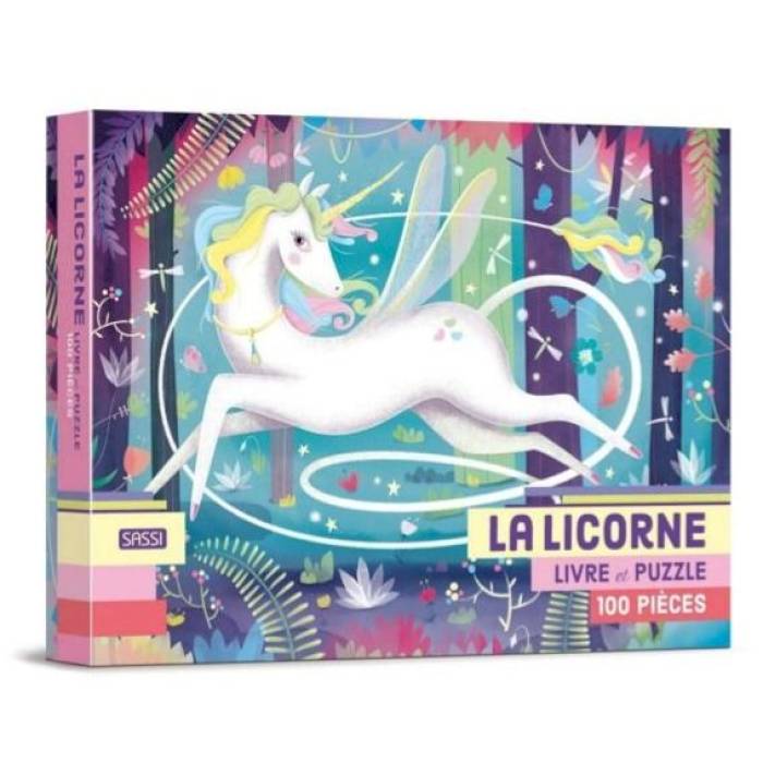 Livre et Puzzle 100 pièces la Licorne