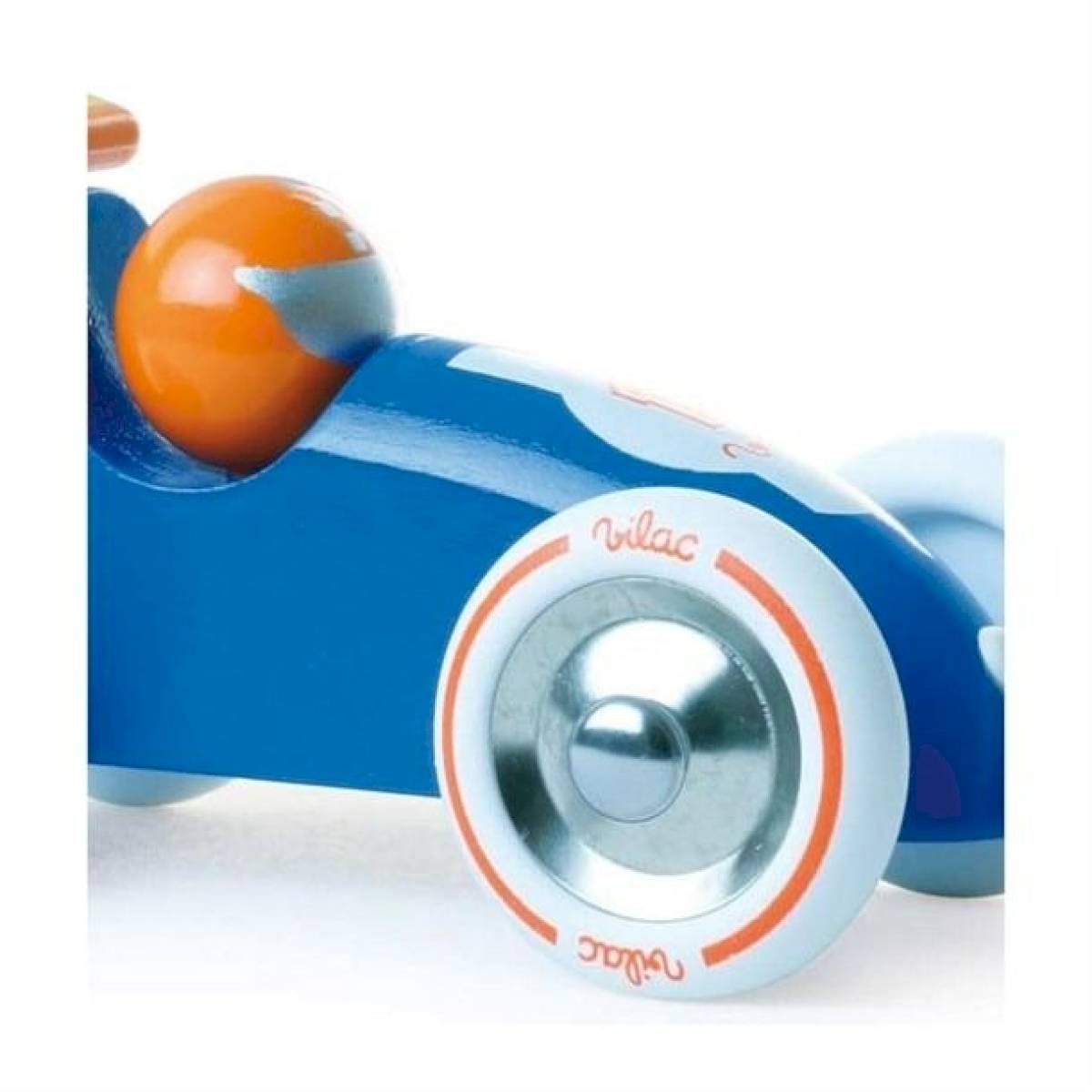 Voiture de course à trainer bleue et orange