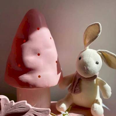 Petite lampe Champignon rose vintage
