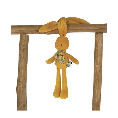 Peluche Pantin lapin ocre -25cm