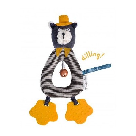 Anneau Hochet Chat Gris Alphonse Les Moustaches