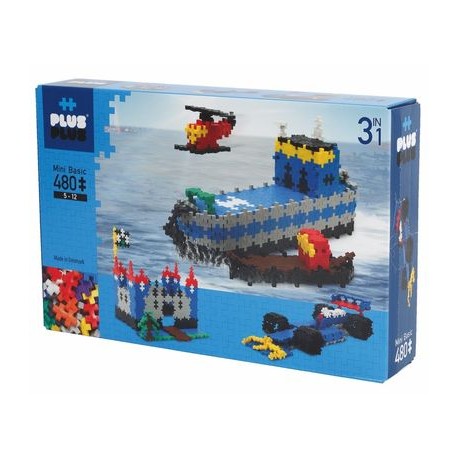 Box basic 3 en 1 Bateau, Château, Voiture  480 pièces