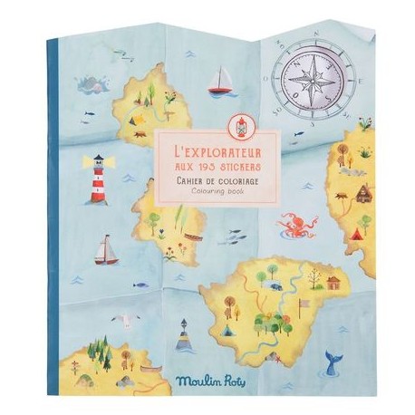 Cahier de coloriage et stickers l'explorateur - Le Jardin du Moulin