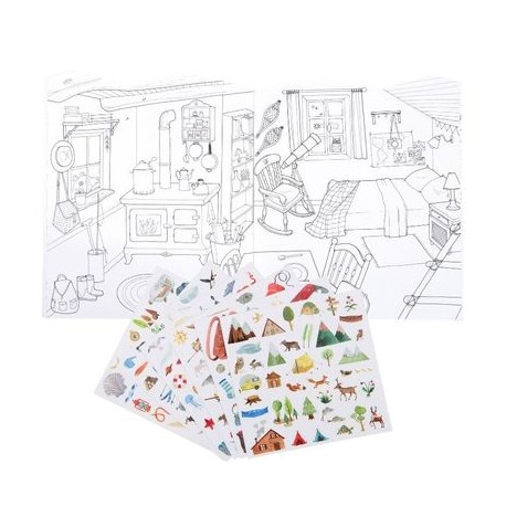 Cahier de coloriage et stickers l'explorateur - Le Jardin du Moulin