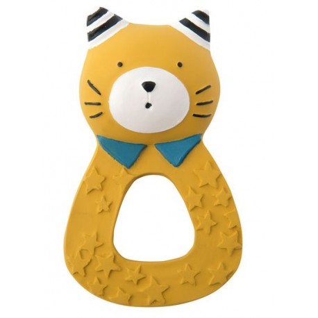Anneau de dentition caoutchouc Chat moutarde les Moustaches