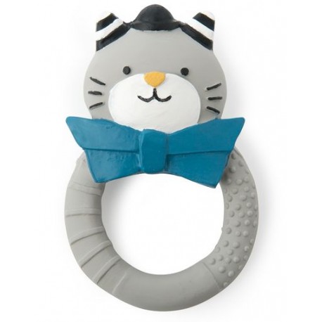 Anneau de dentition caoutchouc Chat gris les Moustaches