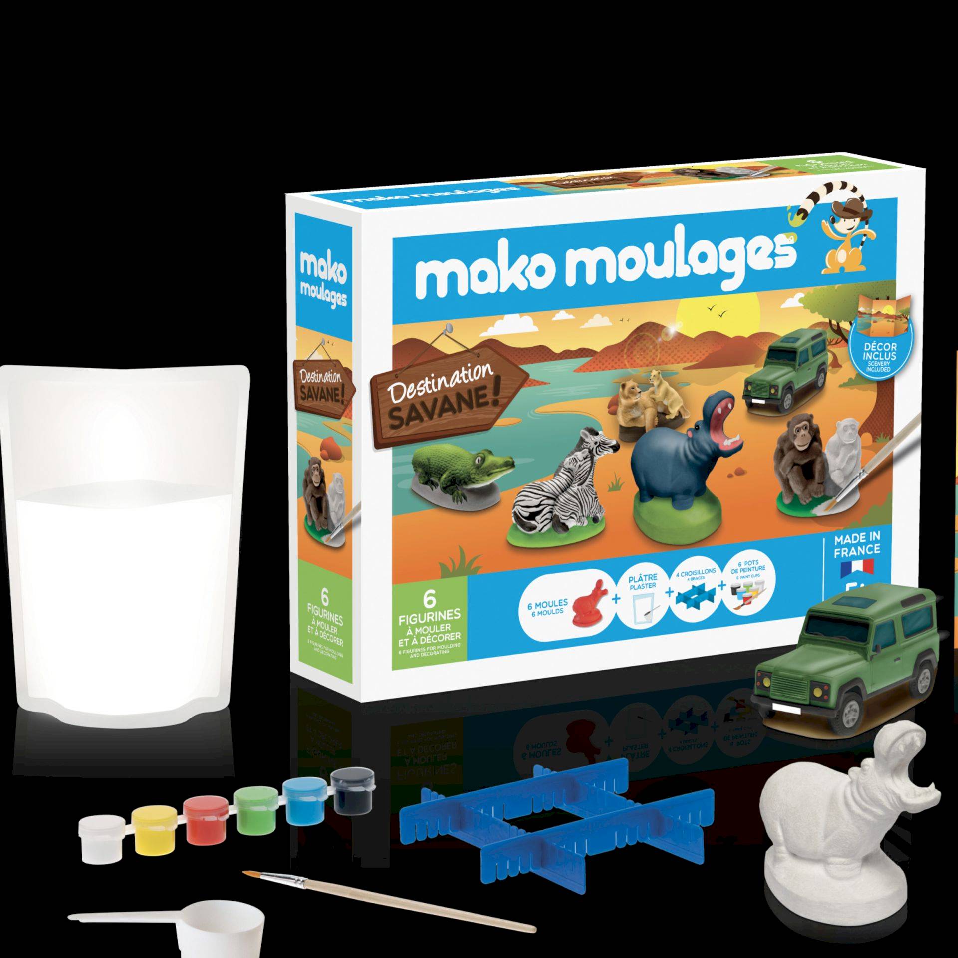 Mako moulage destination savane Coffret 6 moules - Mako créations