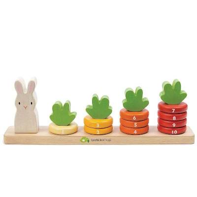 Jeu de comptage des carottes en bois