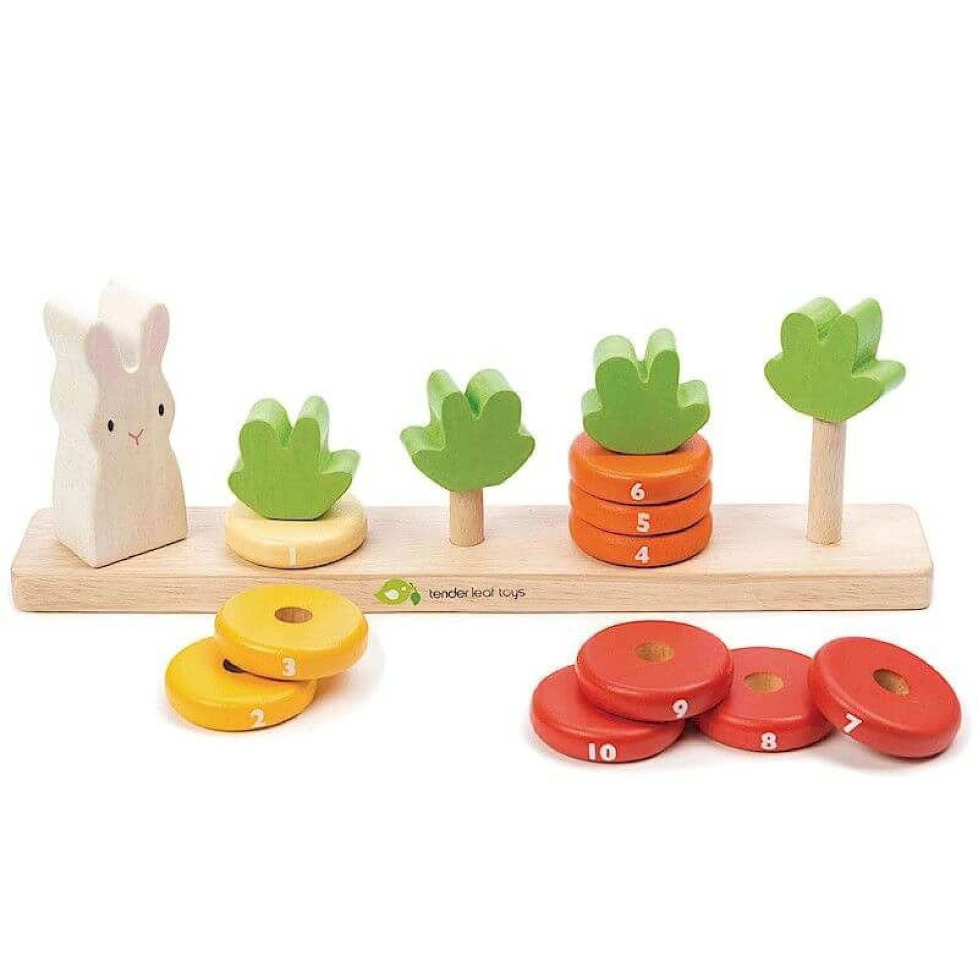 Jeu de comptage des carottes en bois