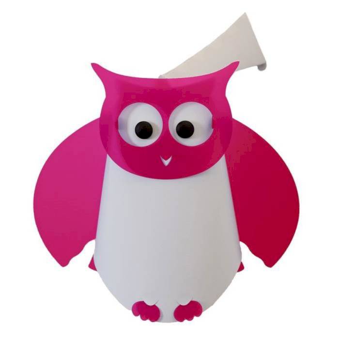 Lampe applique murale Hibou fuchsia