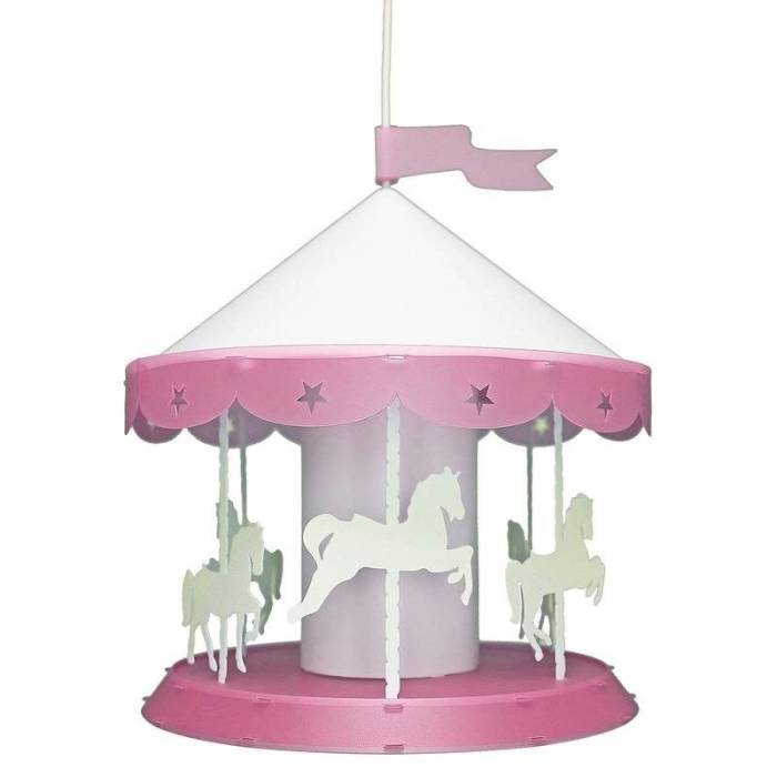 Suspension enfant manège rose - Coudert