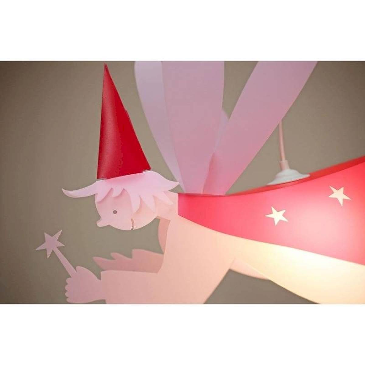 lampe suspension enfant fée rose et framboise - Coudert