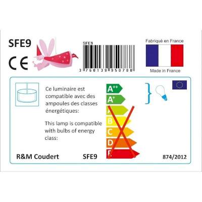 lampe suspension enfant fée rose et framboise - Coudert