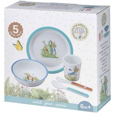 Coffret repas Peter Rabbit bleu - Petit Jour