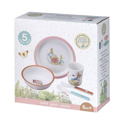 Coffret repas Peter Rabbit rose - Petit Jour