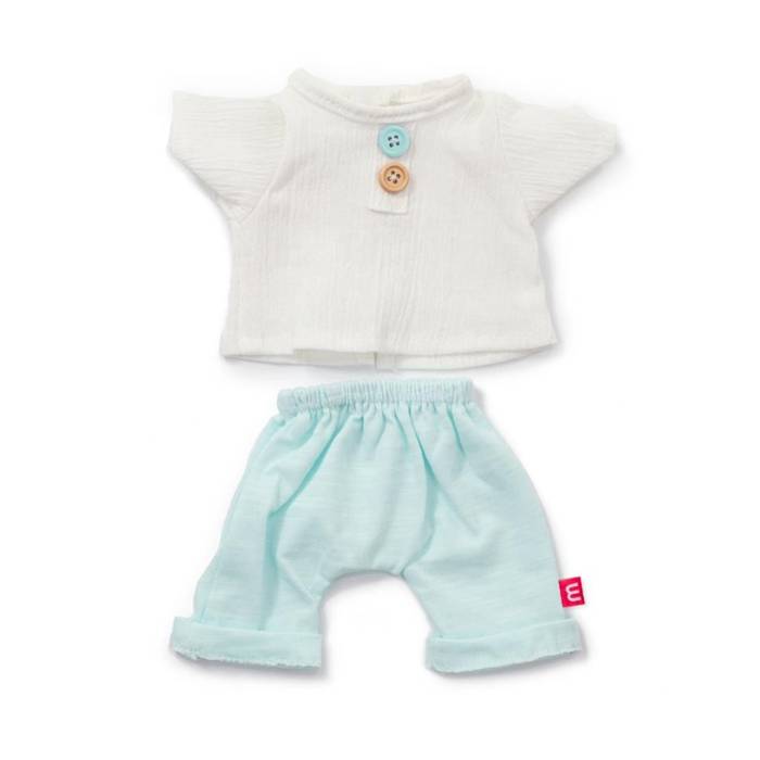 Ensemble vêtements t-shirt et pantalon bleu pour poupée de 21cm - Miniland