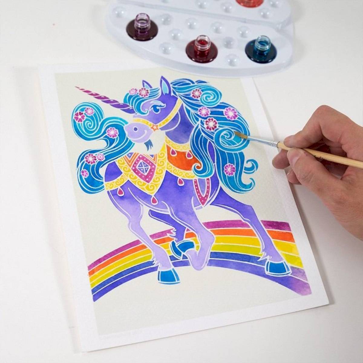 Peinture Aquarellum junior licornes
