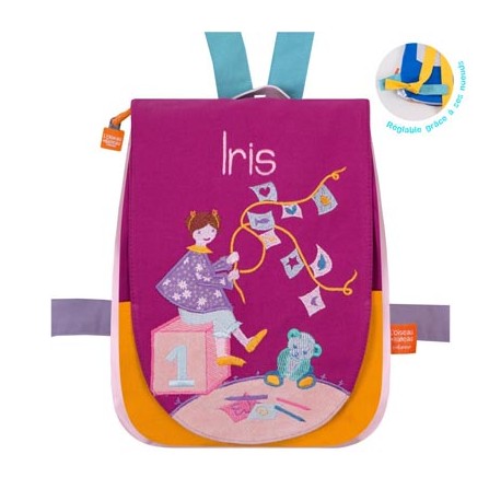 Sac à dos Couettes et ourson personnalisé