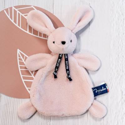 Doudou Lapin Dorlotin rose poudré- Maïlou