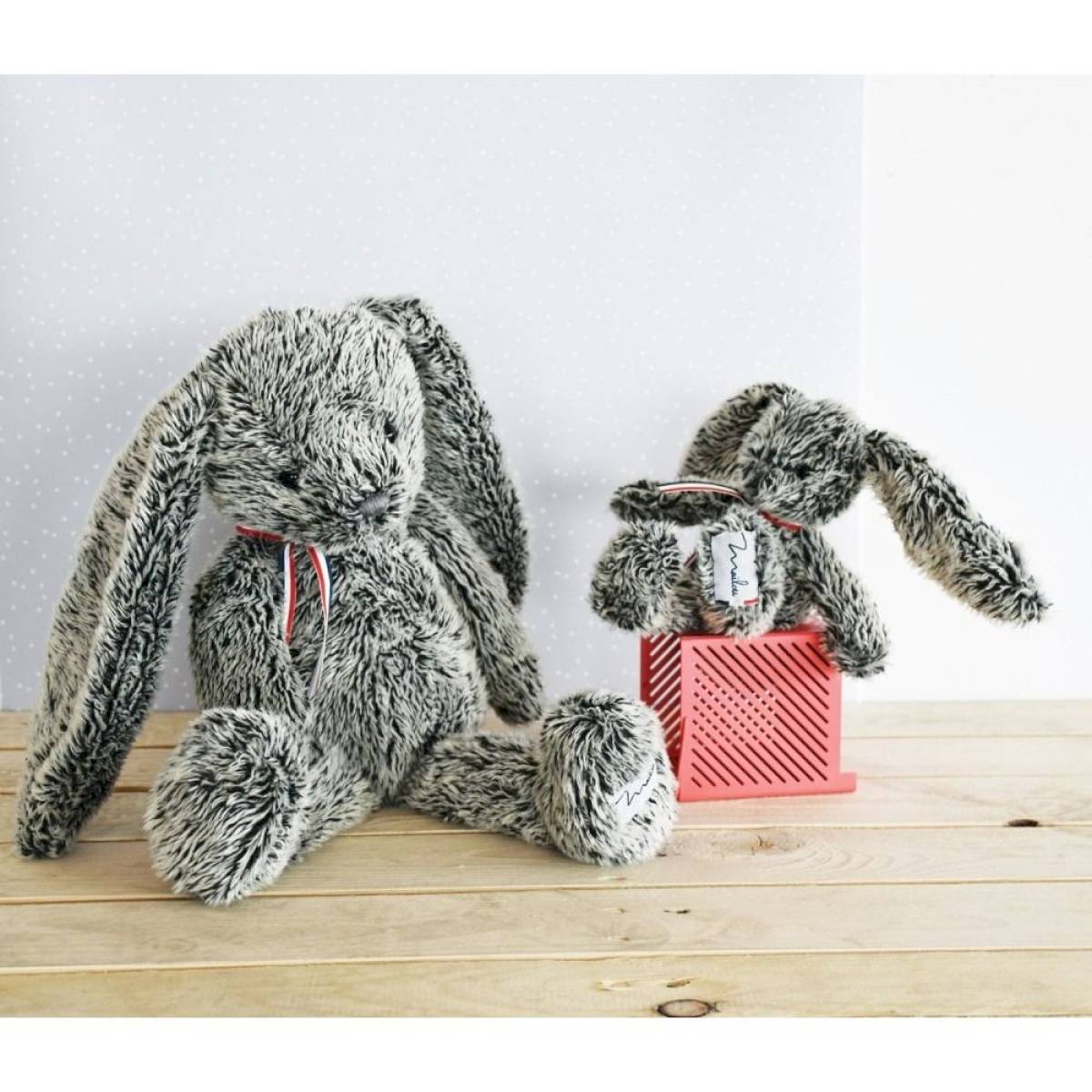 Peluche Lapin Alexandre gris 40cm - Maïlou