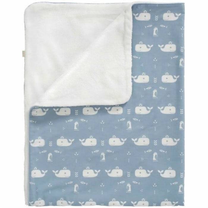Couverture 100x80 cm en coton et velours Baleine - Fresk