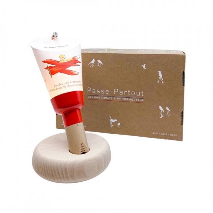 Coffret lampe nomade 5 en 1 Le Petit Prince en avion rouge