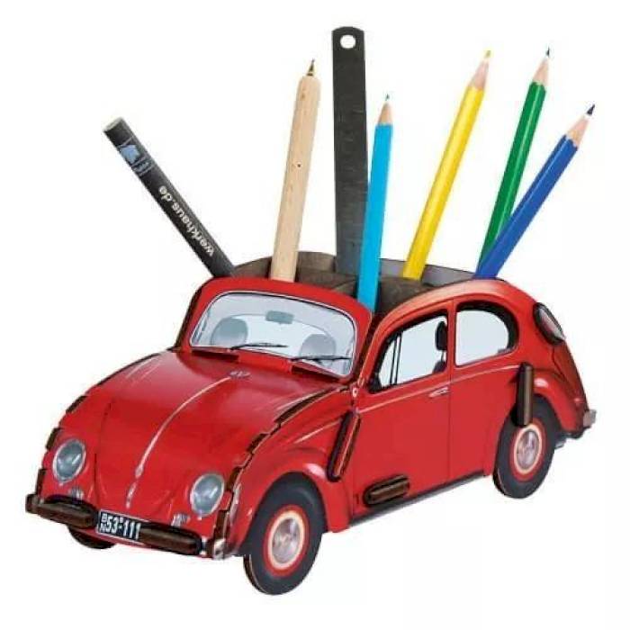 Pot à crayons Coccinelle cabriolet rouge