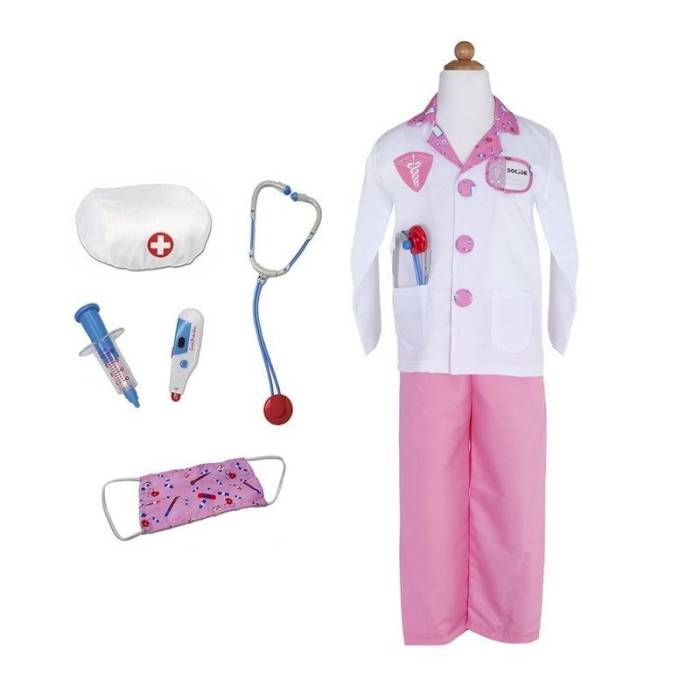 Docteur, vétérinaire GENERIQUE 35 Pièces Malette Déguisement de Docteur  Enfant Jouet Costume Jeu d'imitation Medecin Outils Médical Cadeau pour  Garçon et Fille (rose)
