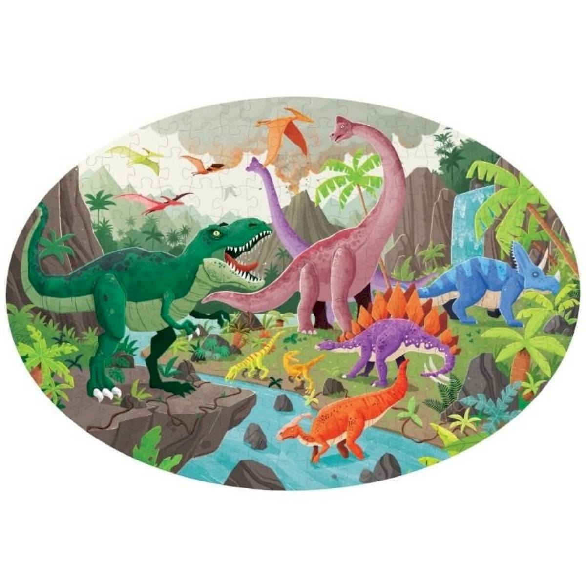 Coffret livre et puzzle 205 pièces - Les dinosaures