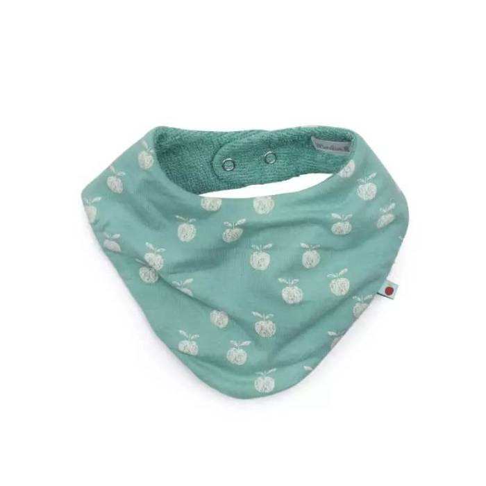 Bavoir bandana vert Pomme des Bois