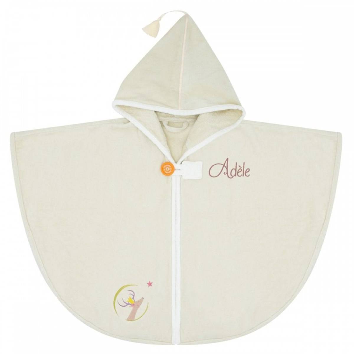 Cape de bain daim brun personnalisée