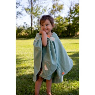 Cape de bain Pingouin vert personnalisée