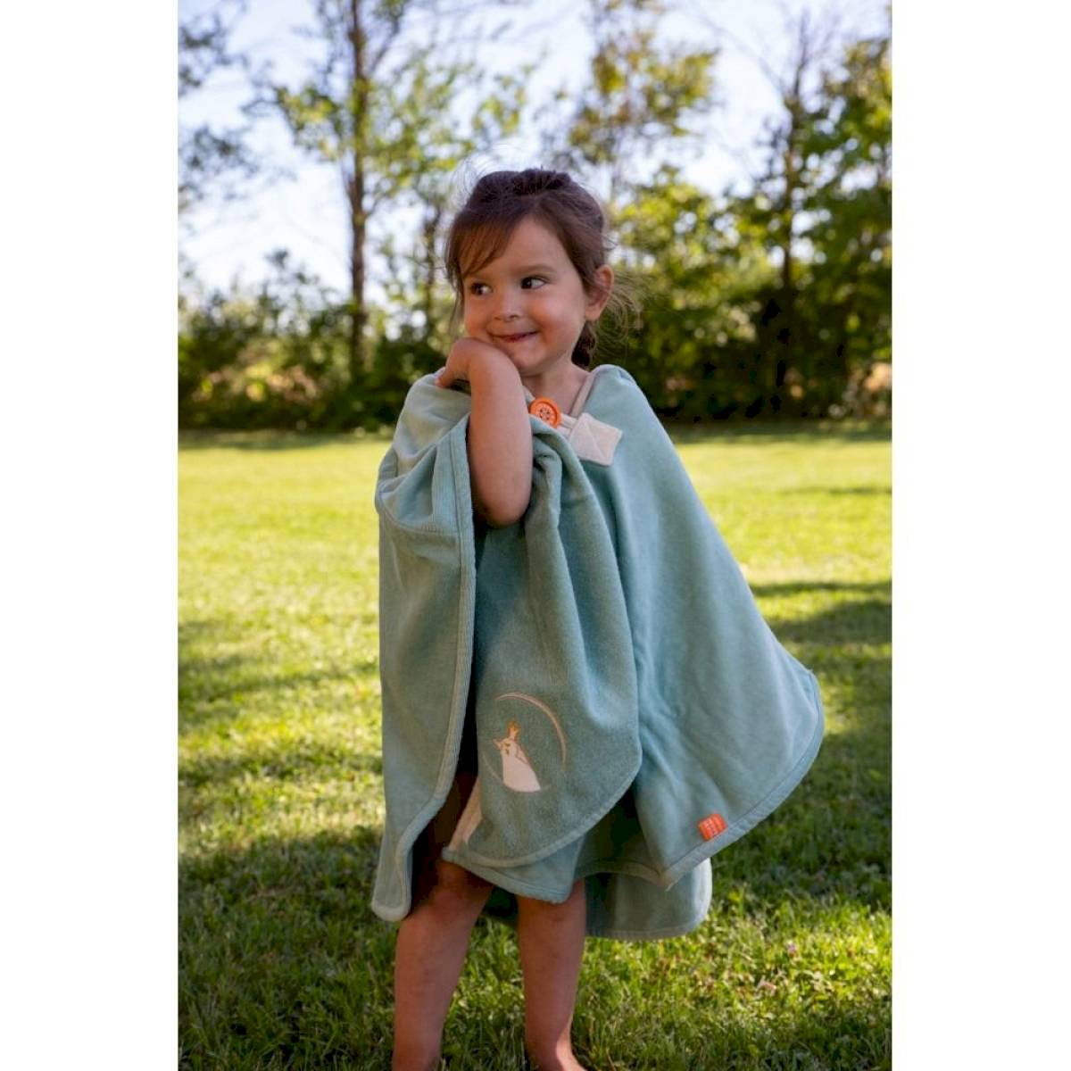Cape de bain Pingouin vert personnalisée