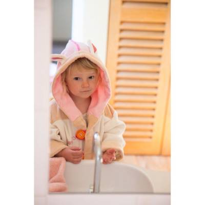 Peignoir personnalisé Lapin écru 2-4 ans