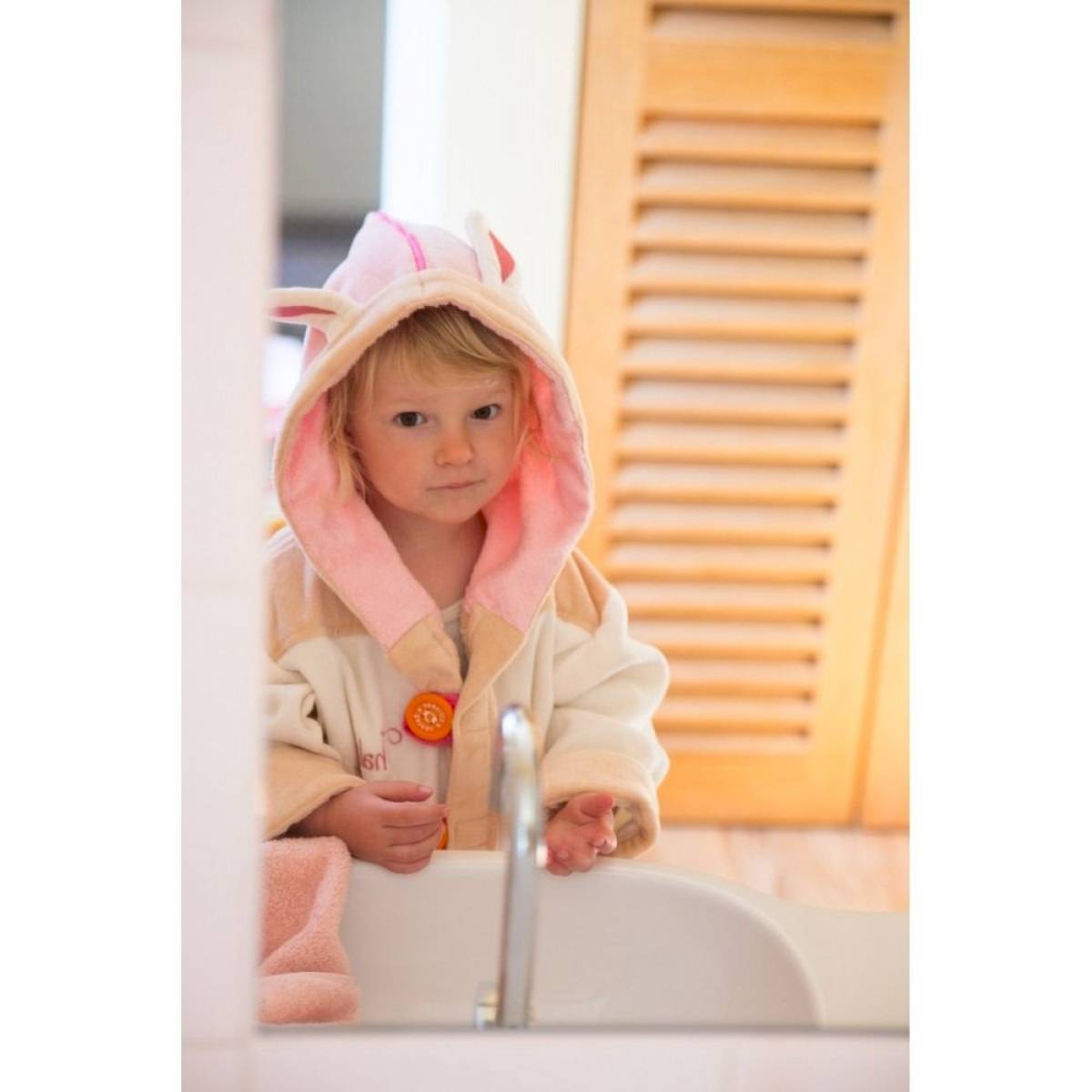 Peignoir personnalisé Lapin écru 2-4 ans